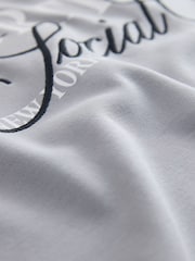 Grey Text Relaxed Fit Graphic Print Heavy Weight T-Shirt - Image 9 of 10