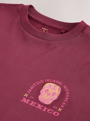 Pink Mexico Spine Relaxed Fit Graphic Print Heavy Weight T-Shirt - Image 10 of 10