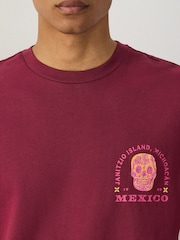 Pink Mexico Spine Relaxed Fit Graphic Print Heavy Weight T-Shirt - Image 5 of 10