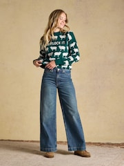 Oh Flock It Green Sheep Icon Crew Neck Knitted Jumper - Image 6 of 8