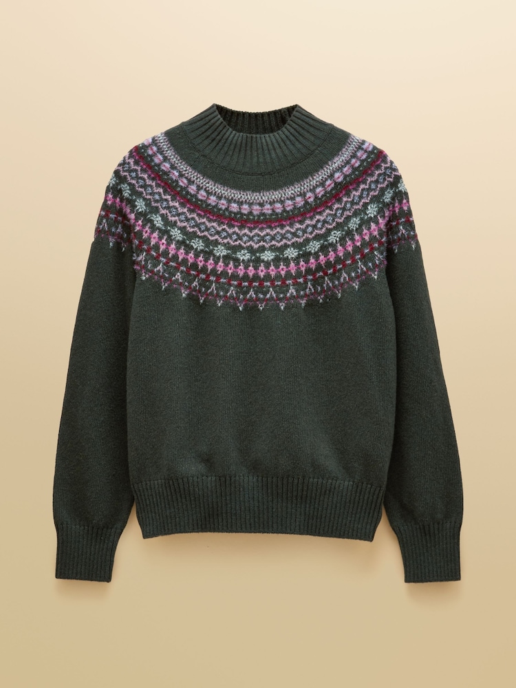 Joules Green Fair Isle High Neck Jumper - Image 6 of 6 Joules Green Fair Isle High Neck Jumper - Image 6 of 6