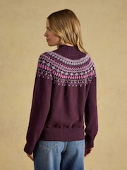 Joules Wine Fair Isle High Neck Jumper - Image 2 of 7