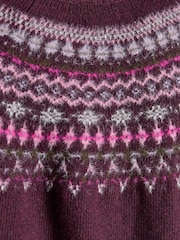 Joules Wine Fair Isle High Neck Jumper - Image 6 of 7