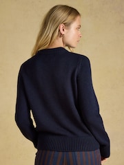 Joules Dog Navy Crew Neck Knitted Christmas Jumper - Image 2 of 7