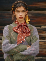 Argyle Multi Knitted Crew Neck Jumper - Image 1 of 10