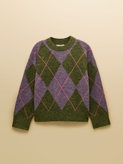 Argyle Multi Knitted Crew Neck Jumper - Image 10 of 10