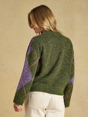Argyle Multi Knitted Crew Neck Jumper - Image 4 of 10