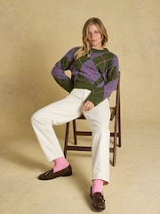 Argyle Multi Knitted Crew Neck Jumper - Image 9 of 10