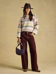 Joules Cream Knitted Festive Fair Isle Jumper - Image 5 of 6