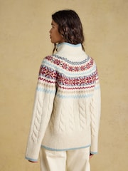 Cable Knit Fair Isle Half Zip Jumper - Imagen 2 de 7