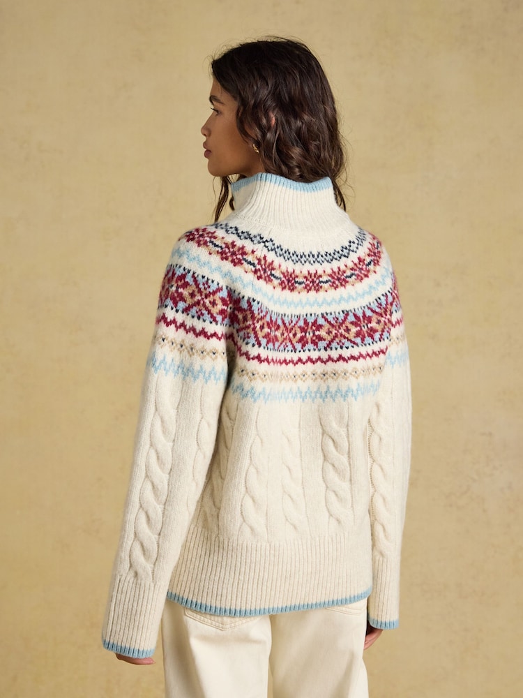 Cable Knit Fair Isle Half Zip Jumper - Imagen 2 de 7 Cable Knit Fair Isle Half Zip Jumper - Imagen 2 de 7