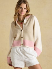 Oat, Pink & Cream Crew Neck Knitted Cardigan - Image 6 of 9