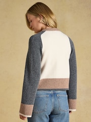 Cream, Charcoal & Tan - Gilet Cardigancol rond - Image 2 de 7