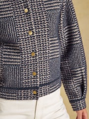 Joules Soft Touch Navy Patterned Knitted Jacket - Image 8 of 9