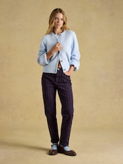 Light Blue Crew Neck Knitted Cardigan - Image 6 of 8
