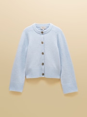 Light Blue Crew Neck Knitted Cardigan - Image 8 of 8