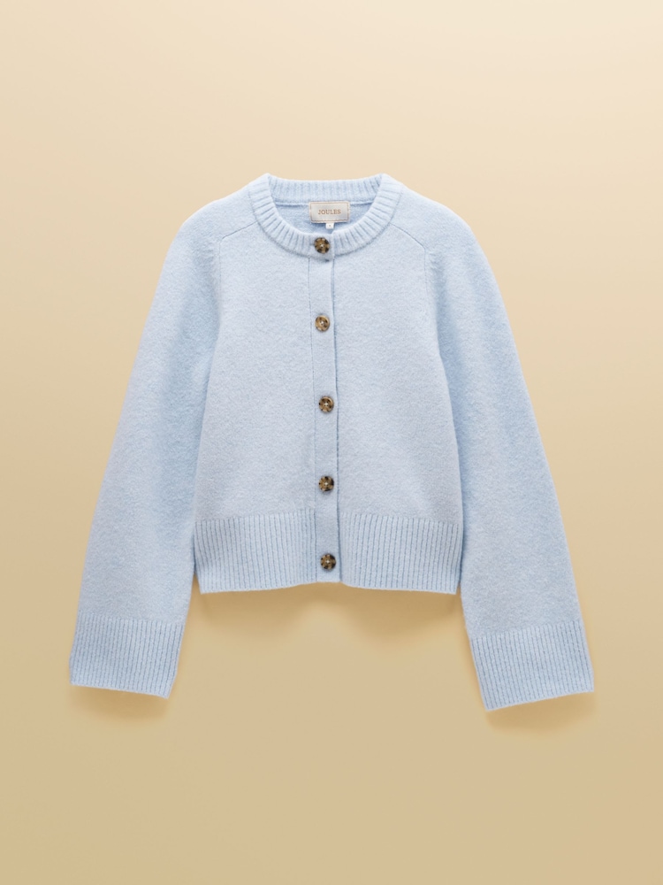 Light Blue Crew Neck Knitted Cardigan - Image 8 of 8 Light Blue Crew Neck Knitted Cardigan - Image 8 of 8