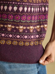 Vin Röd - Joules Cotton Blend Crew Neck Knitted Vest - Bild 6 av 8