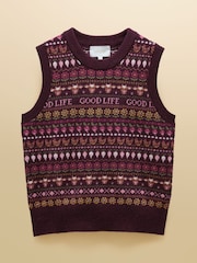 Vin Röd - Joules Cotton Blend Crew Neck Knitted Vest - Bild 8 av 8