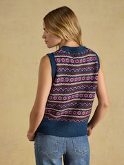 Joules Holly Multi Fair Isle Knitted Vest - Image 2 of 8