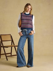 Joules Holly Multi Fair Isle Knitted Vest - Image 3 of 8