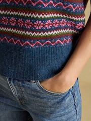 Joules Holly Multi Fair Isle Knitted Vest - Image 4 of 8
