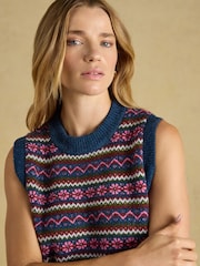 Joules Holly Multi Fair Isle Knitted Vest - Image 5 of 8