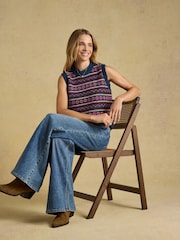 Joules Holly Multi Fair Isle Knitted Vest - Image 7 of 8