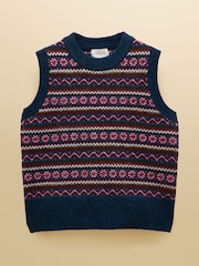 Joules Holly Multi Fair Isle Knitted Vest - Image 8 of 8