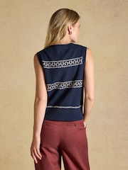 Horse Icon Cotton Blend Crew Neck Knitted Vest - Afbeelding 2 van 9