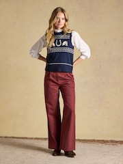 Horse Icon Cotton Blend Crew Neck Knitted Vest - Afbeelding 4 van 9