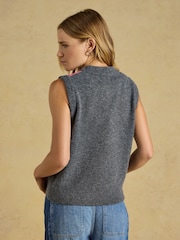 Joules Charcoal Crew Neck Argyle Tank - Image 2 of 7