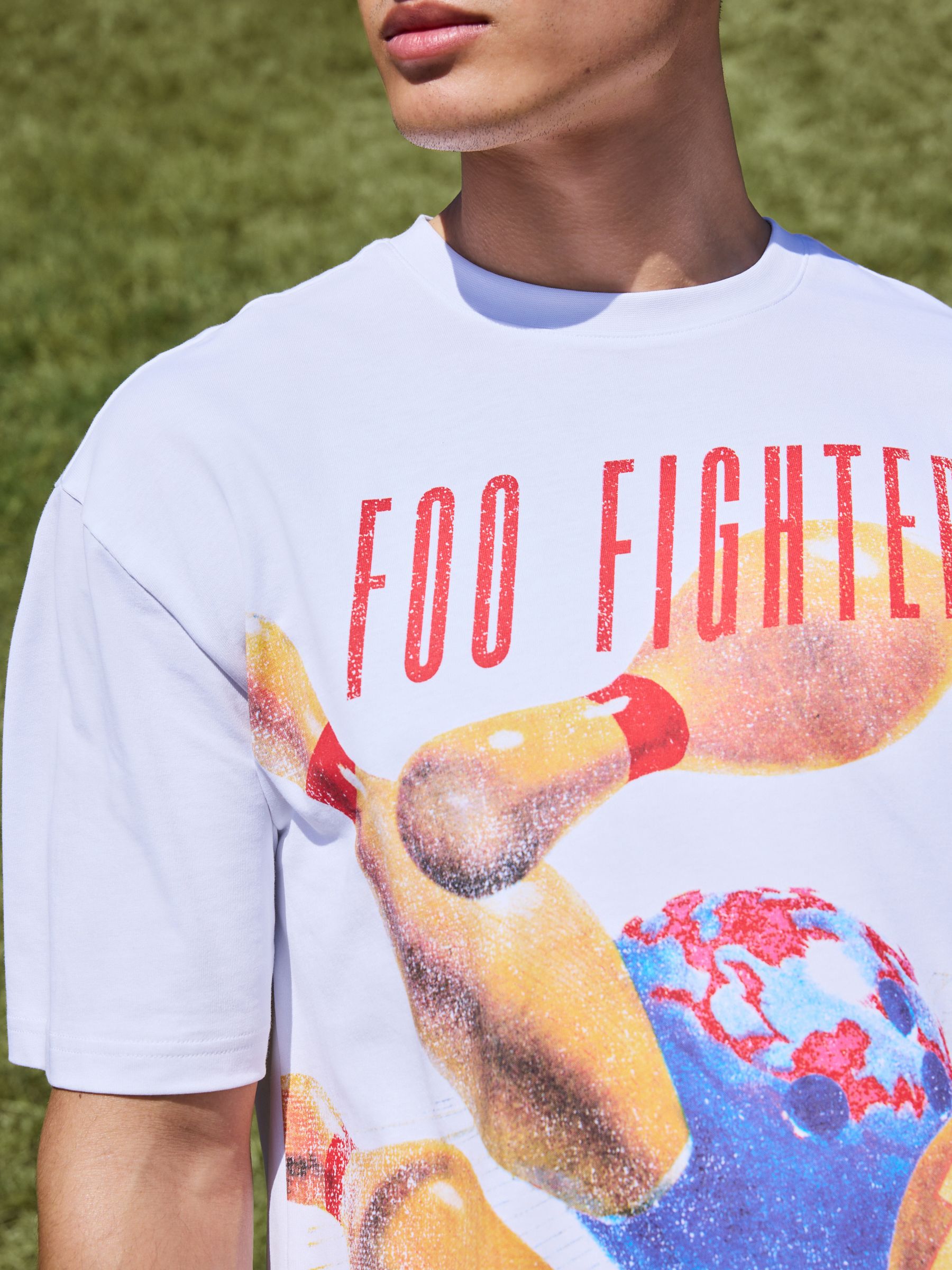 Buy White Foo Fighters Relaxed Fit Band Graphic Print T-Shirt from