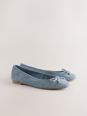 Blue Forever Comfort® Round Toe Suede Ballet Flats - Image 6 of 9