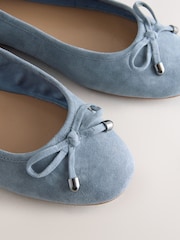 Blue Forever Comfort® Round Toe Suede Ballet Flats - Image 8 of 9