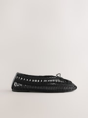 Black Forever Comfort® Round Toe Rope Ballet Flats - Image 7 of 9