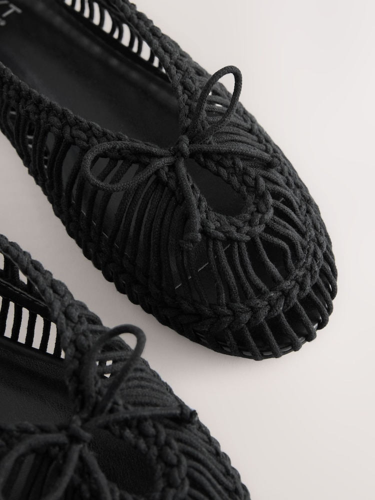 Black Forever Comfort® Round Toe Rope Ballet Flats - Image 9 of 9 Black Forever Comfort® Round Toe Rope Ballet Flats - Image 9 of 9