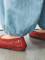 Red Forever Comfort® Round Toe Rope Ballet Flats - Image 4 of 5