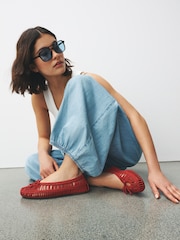 Red Forever Comfort® Round Toe Rope Ballet Flats - Image 5 of 5