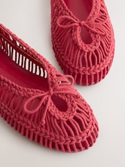Red Forever Comfort® Round Toe Rope Ballet Flats - Image 9 of 10