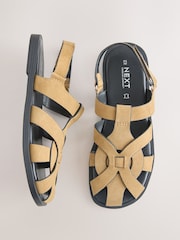 Tan Brown Forever Comfort® Leather Fisherman Flats - Image 1 of 13