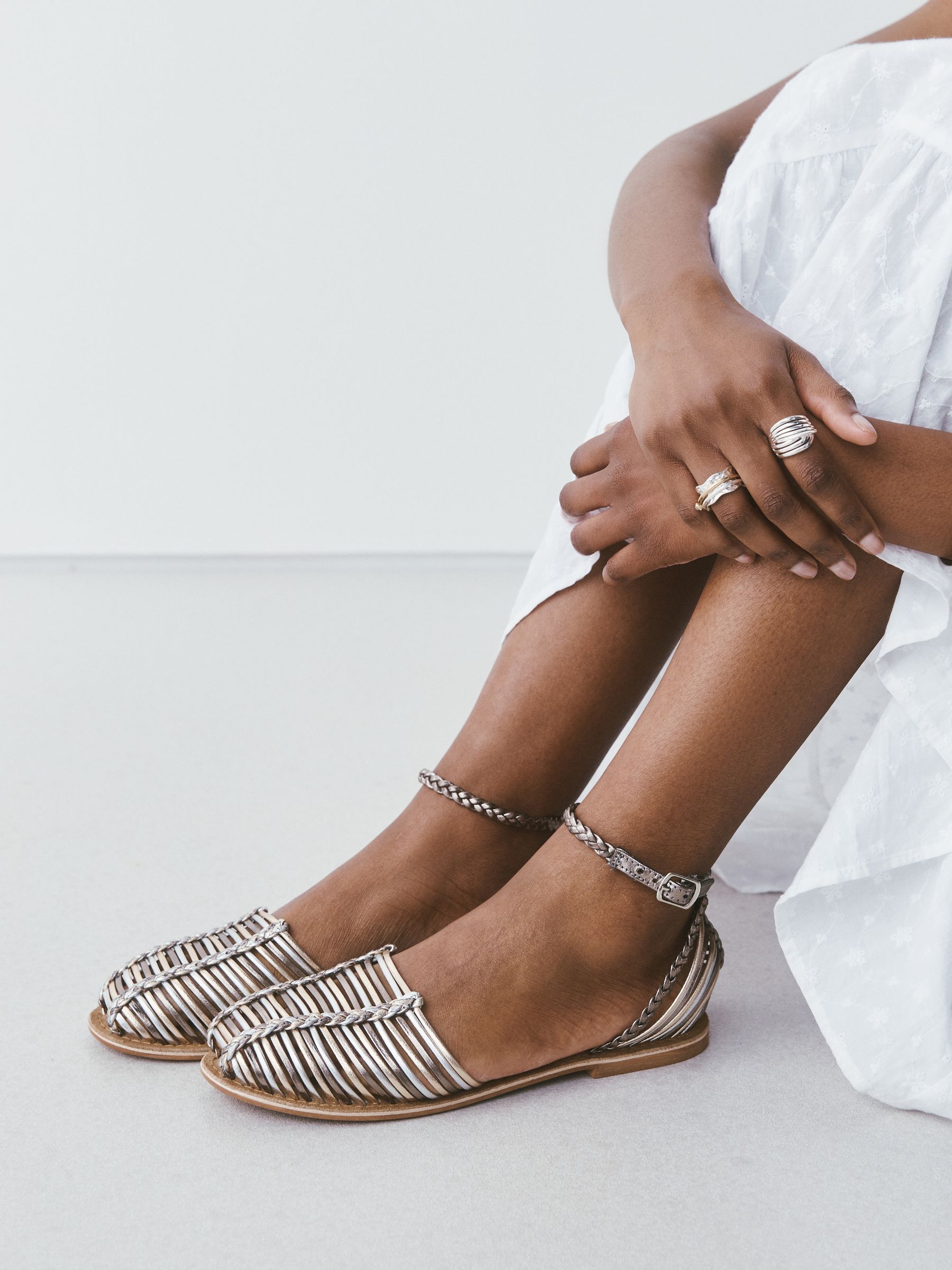 Buy Metallic Forever Comfort® Hurache Flats from the Next UK