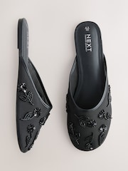 Black Forever Comfort® Mesh Embroidery Mules - Image 8 of 10
