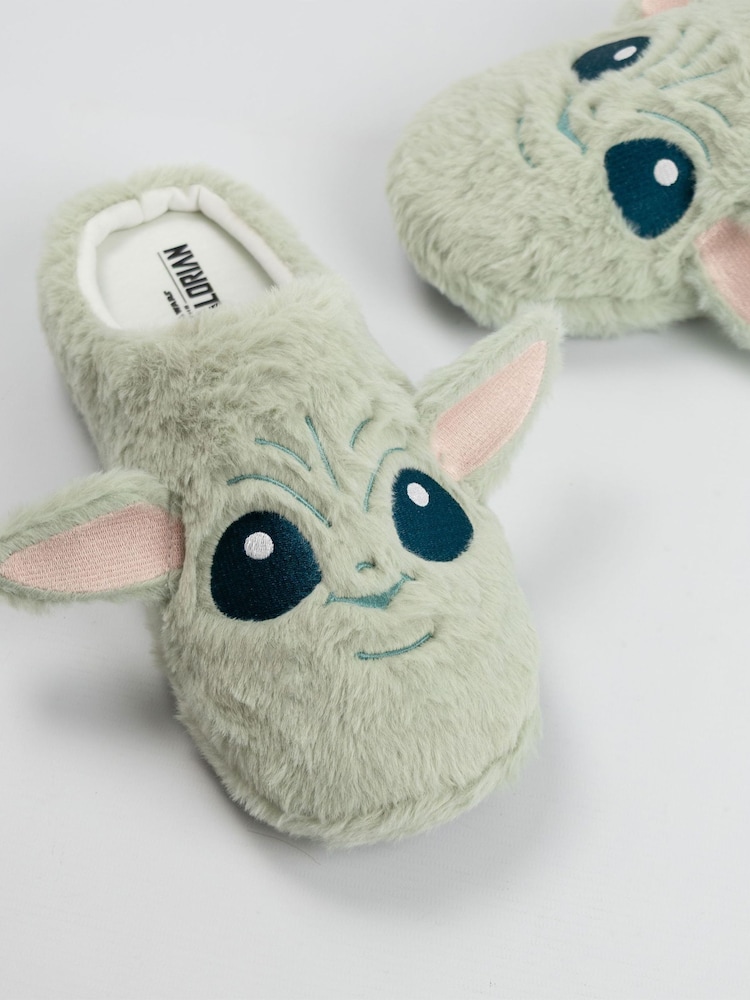 Buy Vanilla Underground Green Star Wars Grogu Slippers from  display picture 2