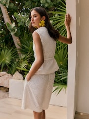 Friends Like These White Broderie Bermuda Shorts - Image 4 of 4