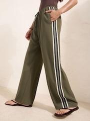 Friends Like These Khaki Green Pull On Side Stripe Trousers - Image 4 of 4