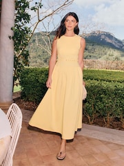 Friends Like These Buttermilk Yellow Sculpting Stretch Drop Waist Dress - Image 2 of 3