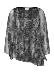 Yours Curve Grey Long Sleeve Asymmetrical Blouse - Image 6 of 6