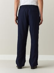 أزرق داكن - Essential Elasticated Waist Trousers With Linen - صورة 4 من 9