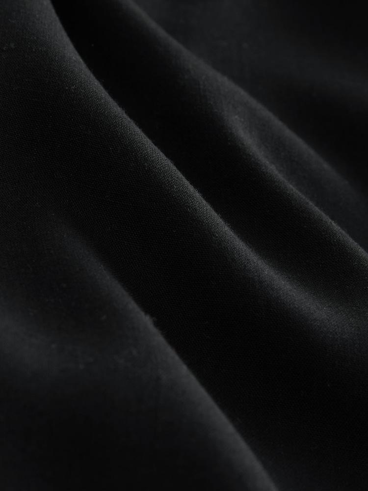 أسود - Essential Elasticated Waist Trousers With Linen - صورة 7 من 7